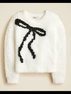 Crewcuts Girls Crewneck Bubble Yarn Wool Blend Sweater, Xxs/ 2-3, White